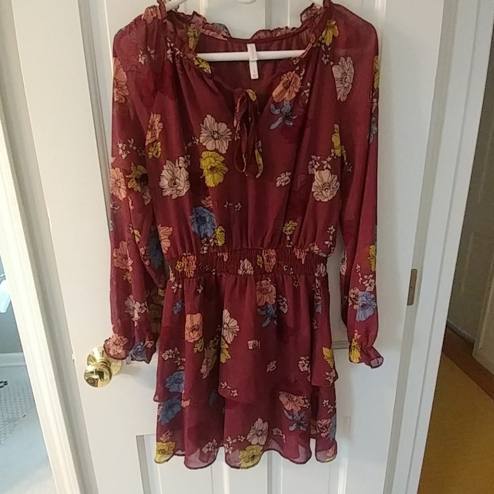 Long sleeve ruffle dress